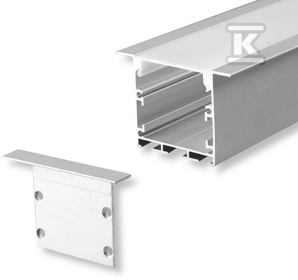 Profil Aluminiowy V-TAC 2mb Anodowany, Klosz Mleczny, Wpuszczany 50x35mm VT-8126
