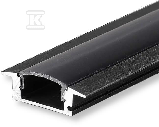 Profil Aluminiowy V-TAC 2mb Czarny, Klosz Czarny, Wpuszczany VT-8106