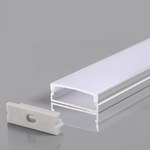 Profil Aluminiowy V-TAC 2mb Anodowany, Klosz Mleczny, Na dwie taśmy 21,5mm VT-8108