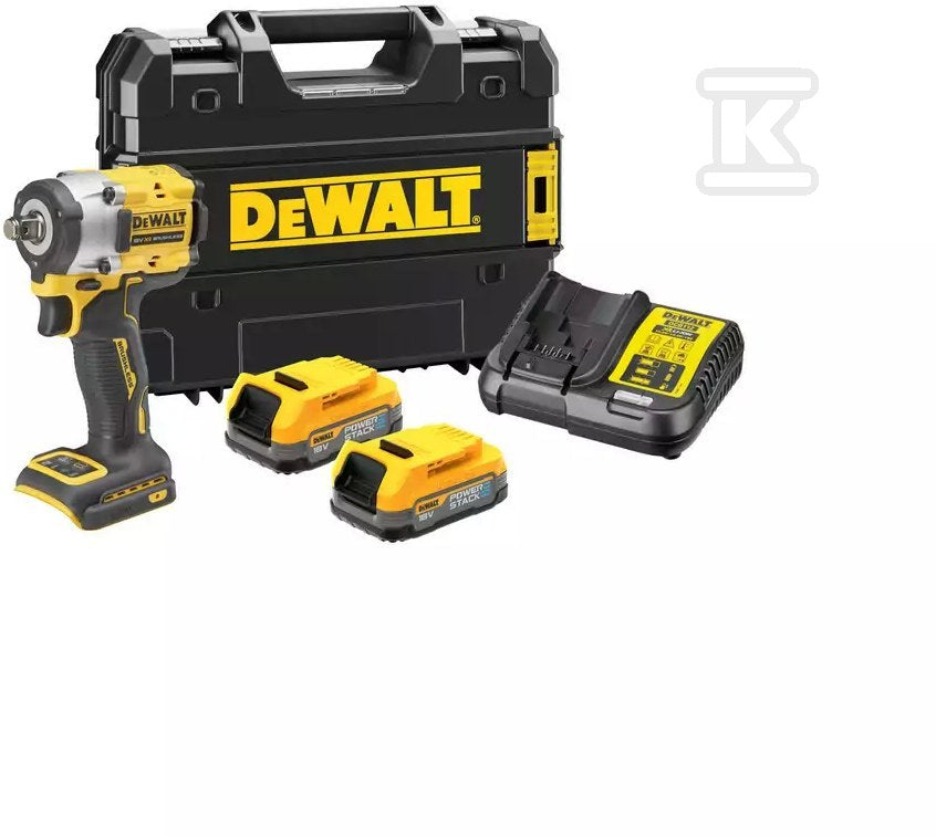 DeWalt 18V XR Kompaktowy klucz udarowy 1/2" 2X1.7Ah POWERSTACK
