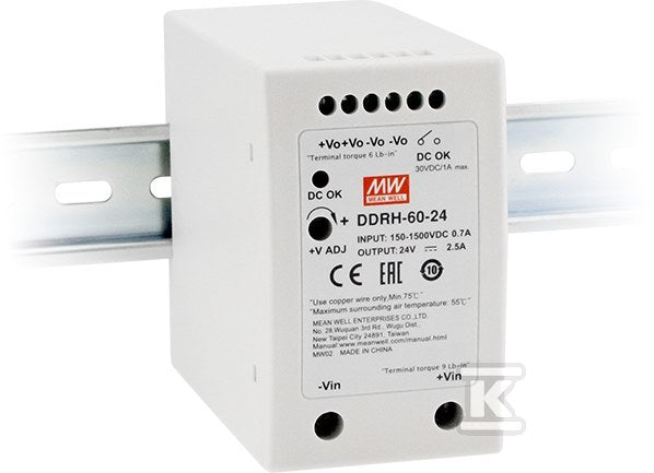 Przetwornica 60W 150~1500V-24V 2.5A DDRH-60-24