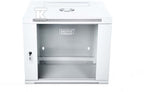 Szafa sieciowa wisząca 19" 9U rack 600x550, drzwi szyba, szary, dzielona, złożona, 60kg