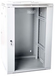 Szafa sieciowa wisząca 19" 9U rack 600x550, drzwi szyba, szary, dzielona, złożona, 60kg