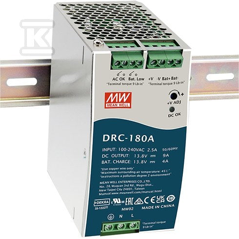 Zasilacz 180W 13.8V 13A, 13.8V 4A DRC-180A