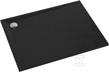 Brodzik kompozytowy Stabilsound Plus "Etrusco Black Stone" 90x100x3 cm, prostokątny