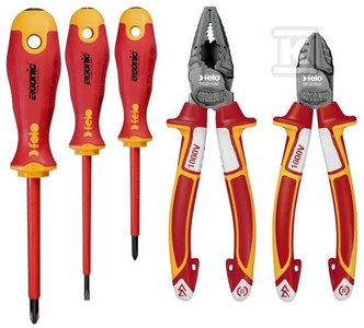 Zestaw 3 wkrętaków Felo Ergonic VDE + obcinaczki boczne oraz kombinerki