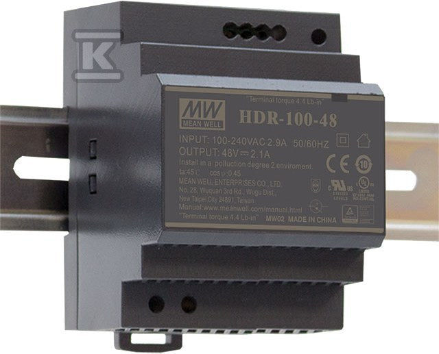 Zasilacz na szynę DIN 90W 12V 7.5A HDR-100-12N