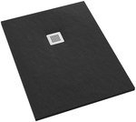 Brodzik kompozytowy Stabilsound Plus "Kalait Black Stone" 80x170x4 cm, prostokątny