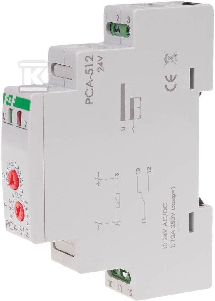 Przekaźnik czasowy awersyjny, styki: 1no/nc 24v PCA-512-24V