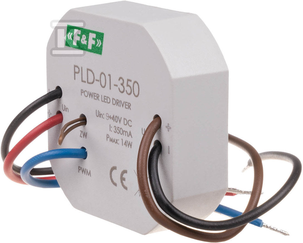 Zasilacz led mocy nap. wej. 5÷40v dc, montaż w puszce 60, 350w PLD-01-350