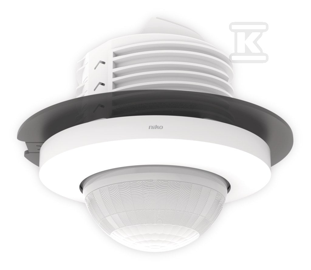 Czujnik obecności P42LR, 230 V, nadrzędny, 32 – 37 m, 360°, SnapFit, do montażu podtynkowego, biały