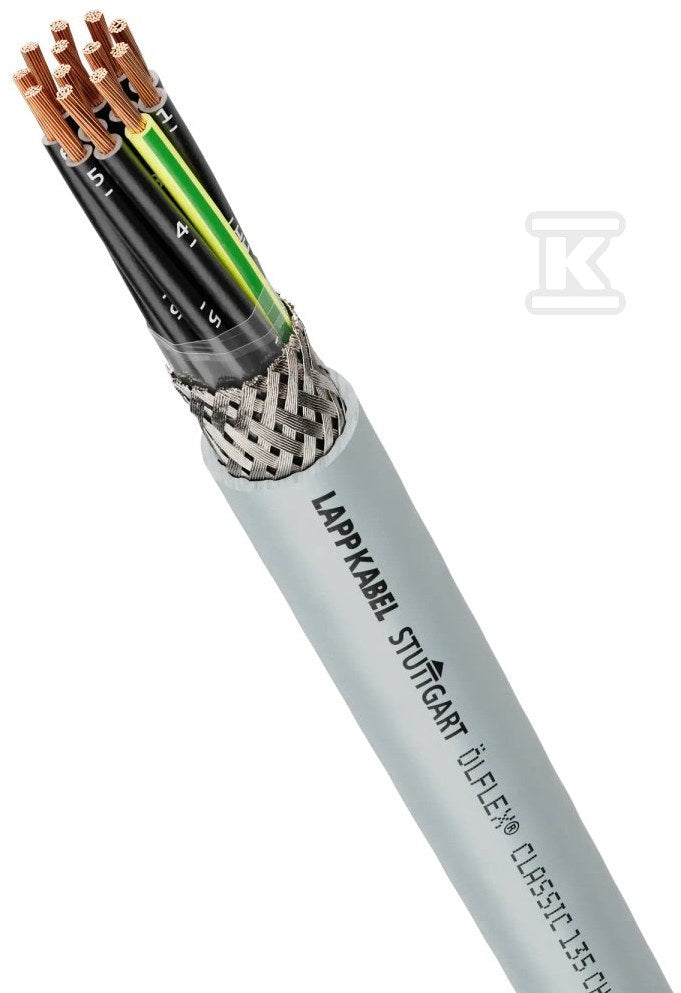 Przewód sterowniczy ÖLFLEX® CLASSIC 135 CH 3G2,5: 300/500 V: Giętki: HFFR: Dca: ekran: odporny na UV, bęben