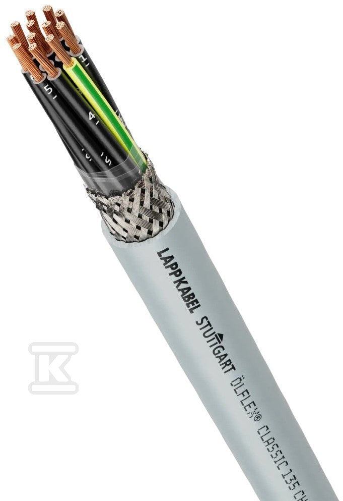 Przewód sterowniczy ÖLFLEX® CLASSIC 135 CH 4G2,5: 300/500 V: Giętki: HFFR: Dca: ekran: odporny na UV, bęben