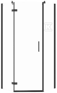 Kabina prysznicowa pięciokątna Jota czarna 90 x 90 x 195 lewa transparentne