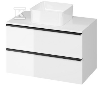Szafka z blatem Virgo 80 biała z czarnym uchwytem zmontowana FSC MI x SGSCH-COC-007574