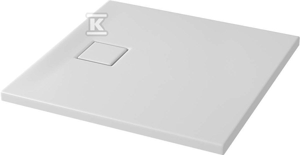 Set B450 brodzik kwadratowy Tako slim 80 x 4 biały mat + syfon (VIRT)