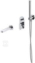 Zestaw B725 bateria wannowo natryskowa podtynkowa+zestaw natryskowy z przyłączem+wylewka crea chrom wir