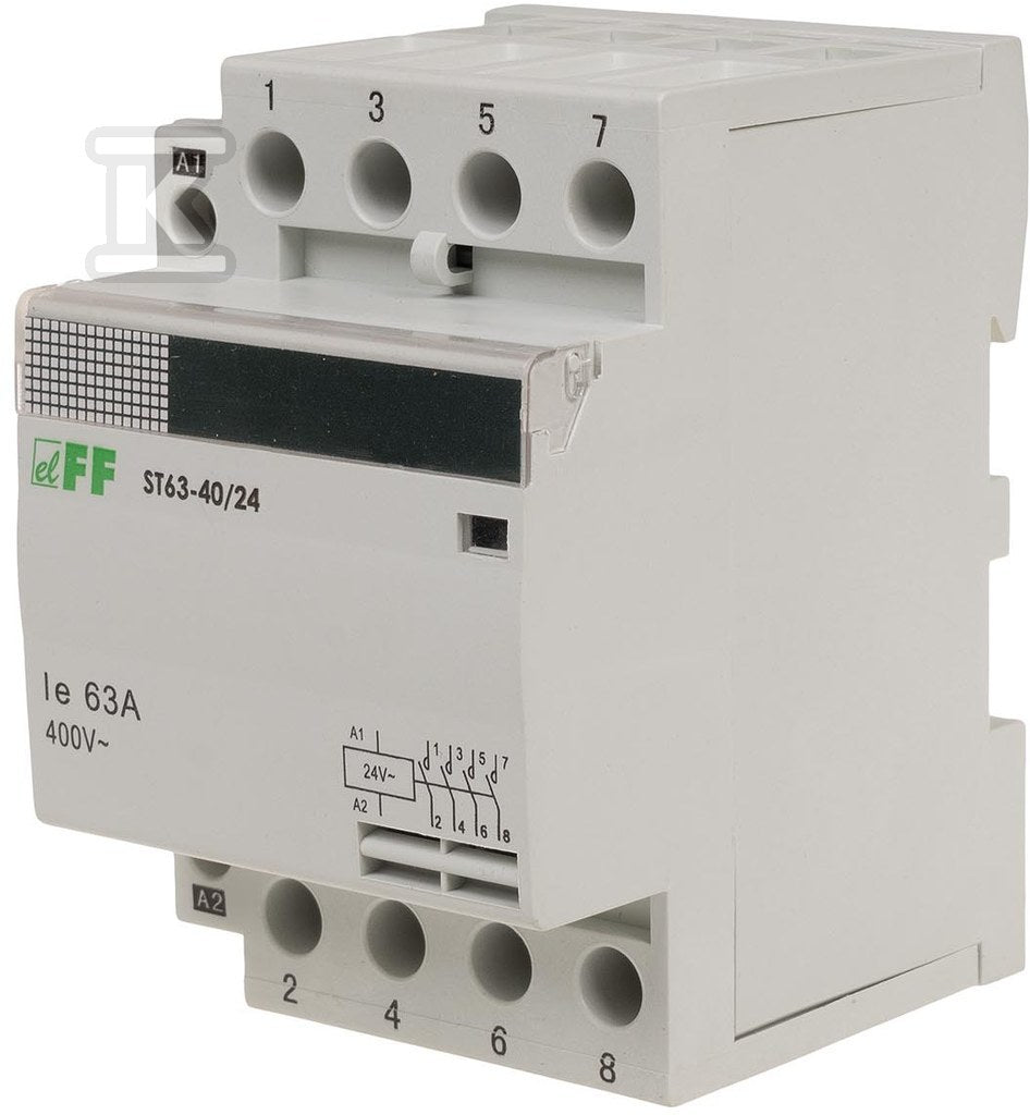 Stycznik modułowy ST63-40/24 stycznik modułowy styki 4NO I=63A nap. Cewki U=24V AC 3 moduły