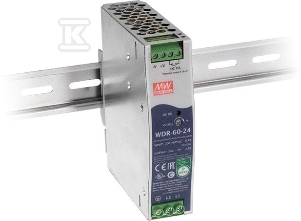 Zasilacz na szynę DIN 60W 24V 2.5A WDR-60-24