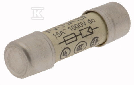 Wkładka bezpiecznikowa, szybka, 15 A, 1000V DC, IEC 60269-6 typ A, 10 x 38 mm, gPV, UL PV, UL, IEC