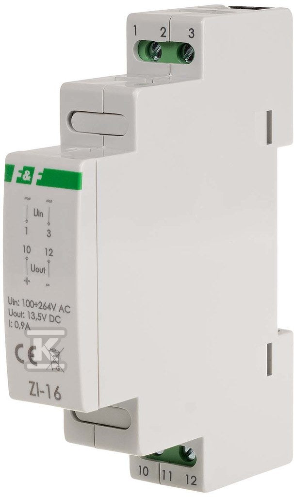 Zasilacz impulsowy 12w, 13,5v dc, nap. zas. 100÷230v, do montażu na szynie din ZI-16