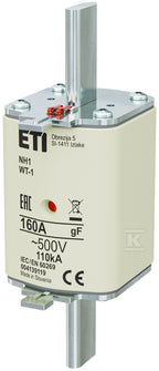 Wkładka topikowa przemysłowa szybka NH1/WT-1 gF 160A/500V