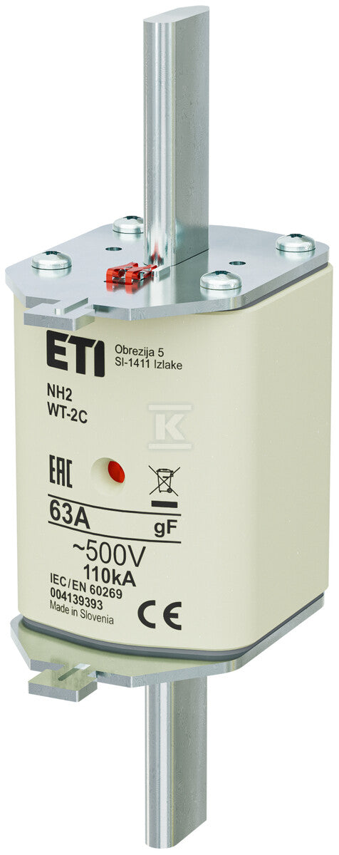 Wkładka topikowa szybka NH2/WT-2C GF 63A/500V