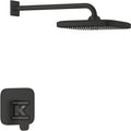 Zestaw prysznicowy CUBEO podtynkowy z deszczownicą Tempesta 250 matte black ogranicznik przepływu 9 5 l/min.ramie prysznica 380 mm