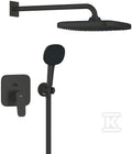Zestaw prysznicowy CUBEO podtynkowy z deszczownicą Tempesta 250 matte black ogranicznik przepływu 9 5 l/min.ramie prysznica 380 mm słuchawka 3 strumienie
