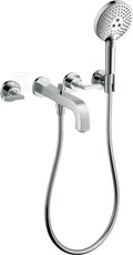 Bateria ścienna Hansgrohe Axor Citterio trzyotworowa do wanny, z uchwytami jednoramiennymi, montaż podtynkowy chrom 39448000