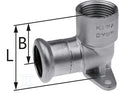 Kolano ścienne z uszami GW 1.4301 Inox - 15 Rp1/2" - L = 41 mm