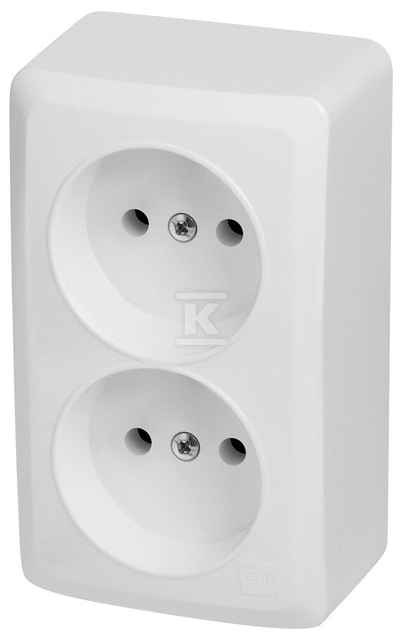 Gniazdo 2x2P n/t IP20 biały berg