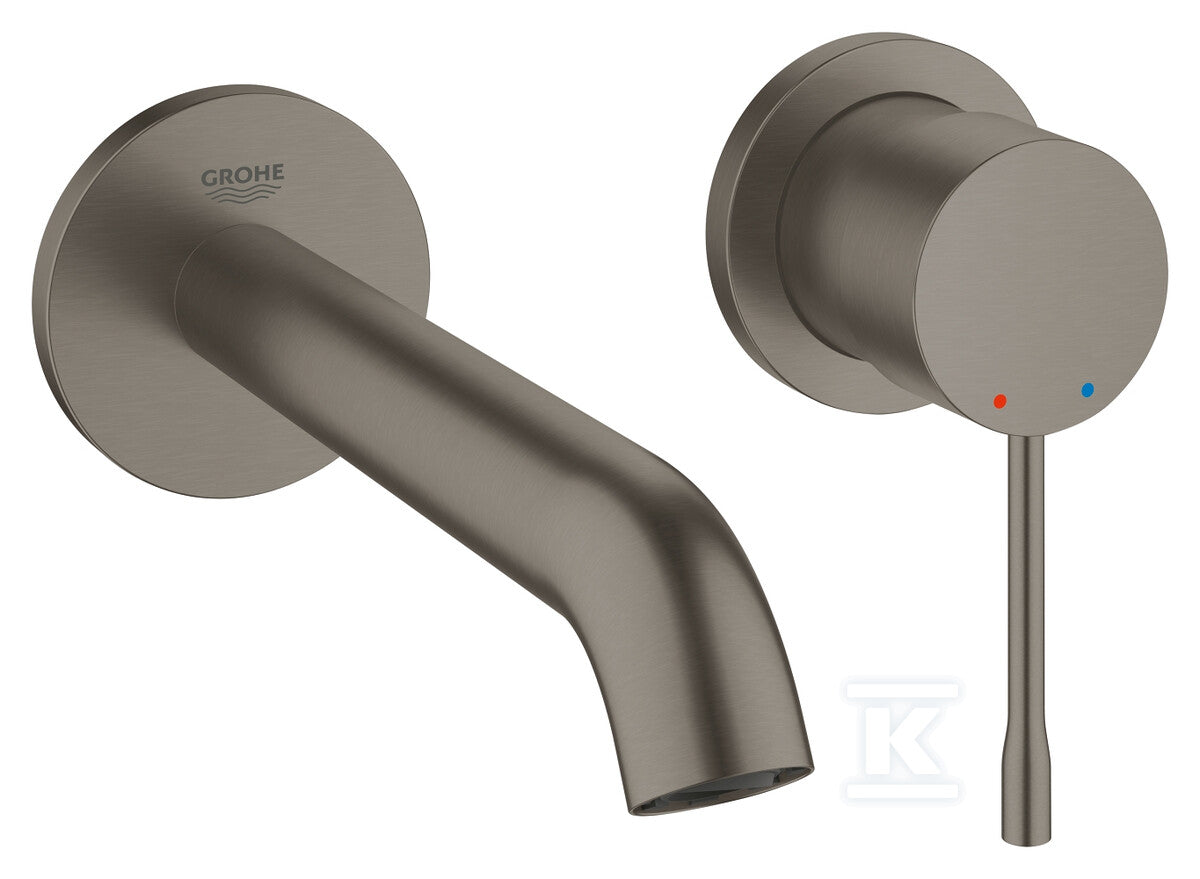 Bateria umywalkowa Grohe Essence 2-otworowa jednouchwytowa rozmiar M, brushed hard graphite, ogranicznik przepływu 5,7 l/min., regulowany perlator, wylewka 183 mm