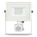 Naświetlacz LED V-TAC 20W SAMSUNG CHIP czujnik ruchu funkcja cut-OFF biały VT-20-S-B 6400K 1600lm 5 lat gwarancji