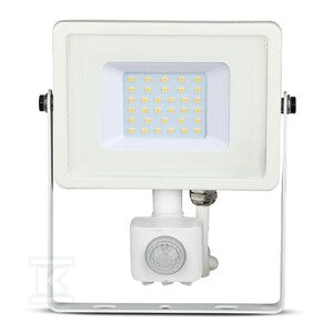 Naświetlacz LED V-TAC 30W SAMSUNG CHIP czujnik ruchu funkcja cut-OFF biały VT-30-S-W 6400K 2400lm 5 lat gwarancji