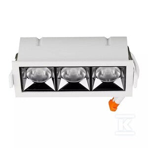 Oprawa V-TAC downlight SAMSUNG CHIP 12W UGR19 CRI90+12st VT-2-12 5700K 960lm 5 lat gwarancji