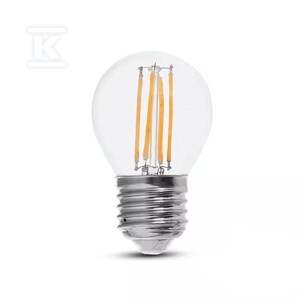 Żarówka LED V-TAC 6W filament E27 kulka G45 VT-2386 6400K 800lm