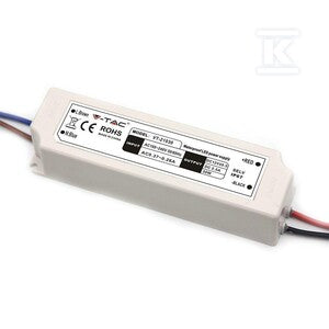 Zasilacz LED V-TAC 30W 12V 2.5A IP67 hermetyczny filtr EMI VT-21030