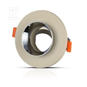Oczko V-TAC gips beton GU10 okrągłe wpuszczane białe/chrom VT-862-MRD 5 lat gwarancji