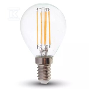 Żarówka LED V-TAC 6W filament E14 kulka P45 VT-2466 6400K 600lm