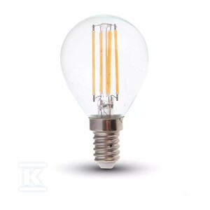 Żarówka LED V-TAC 6W filament E14 kulka P45 VT-2486 4000K 800lm
