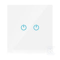 Włącznik szklany smart WI-FI V-TAC podwójny biały Amazon Alexa Google Home Nest VT-5004