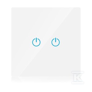 Włącznik szklany smart WI-FI V-TAC podwójny biały Amazon Alexa Google Home Nest VT-5004