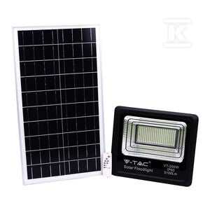 Naświetlacz LED solarny V-TAC 40W czarny IP65 pilot timer VT-200W 6000K 3100lm