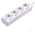 Przedłużacz 4 gniazda V-TAC (3G 1.5MM2 X 3M) biały VT-1104