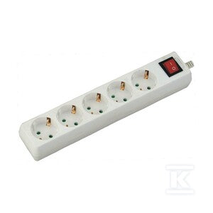 Przedłużacz 5 gniazd z włącznikiem V-TAC (3G 1.5MM2 X 5M) biały VT-1115
