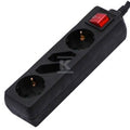 Przedłużacz 4 gniazda z przełącznikiem V-TAC 2+2 (3G 1.5MM2 X 1.5M ) czarny VT-1117