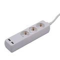 Przedłużacz 3 gniazda V-TAC 2 porty USB (3G 1.5MM2 X 1.5M) biały VT-1124