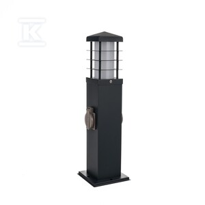 Słupek ogrodowy V-TAC 2 gniazda 45cm E27 IP44 grafit VT-1155-1