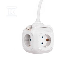 Przedłużacz kostka 4 gniazda 2 gniazda USB 1.55MM 1.4M V-TAC VT-1154-2